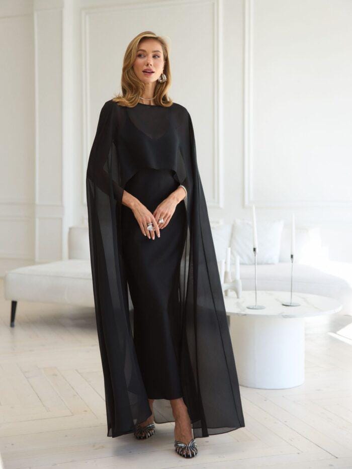 formal christmas dress with cloak casual Long Cape Are you still thinking