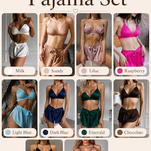Lyxigt svart sidenpyjamaset - Sidensömnadsshorts och linne - Bekväma sovkläder för kvinnor bild 5