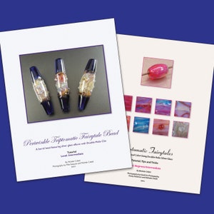 Tutorial Bundle Perinwinkle & Pink Triptomatic Fairytales Lampwork Beads + FREE bonus worksheet Crack the Code Garage Sale Boxes