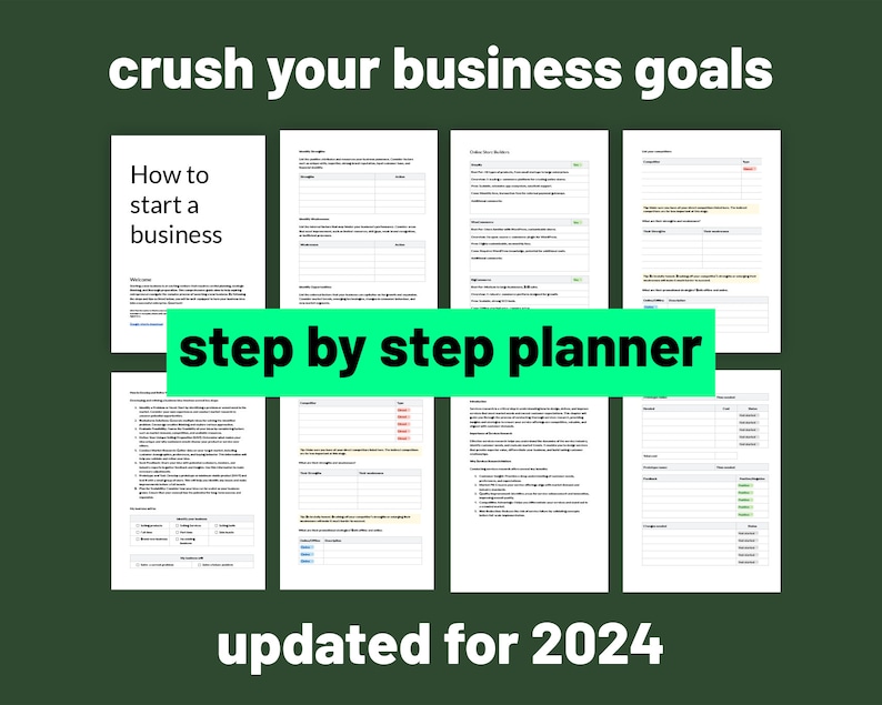 Printable Business Planner, How to Start a Business Plan, Startup Small ...