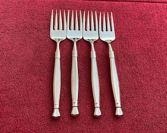Oneida Act II (2) Heirloom Satin stainless flatware Set of 4 salad forks 7".