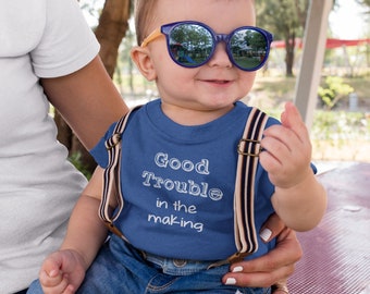 Baby Tee Good Trouble In The Making John Lewis Inspired Baby T-Shirt, Civil Rights Shirt, Baby Shower Gift