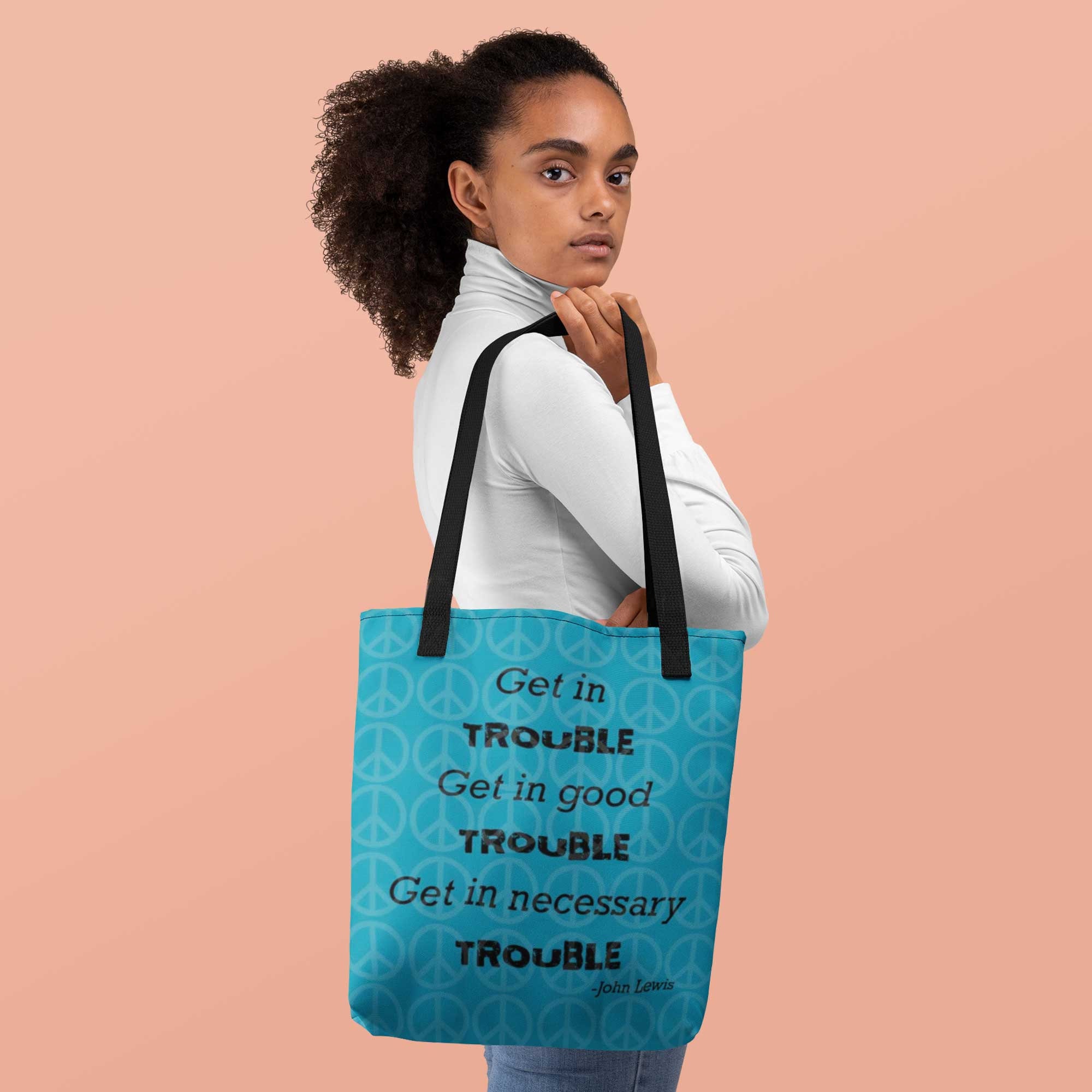 Holen Sie sich in guten Ärger John Lewis Zitat Tote Bag, inspirierende Zitat, BLM, schwarze Leben Materie, Rassengleichheit