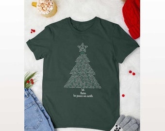 Kitschmas Sale LIMITED EDITION Say Their Name Adult Short Sleeve Tee Let There Be Peace On Earth, Christmas Tree T Shirt Racial Equality Bla