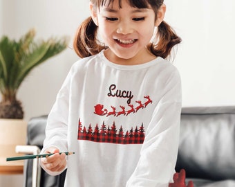 Toddler Long Sleeve Personalized Tee, FREE SHIPPING Santa Claus Shirt, Custom Shirt, Name Shirt, Holiday Shirt, Xmas Toddler Shirt