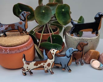 Dachshund hair clip, animal jewelry, handmade jewelry made of polymer clay, miniature animal jewelry