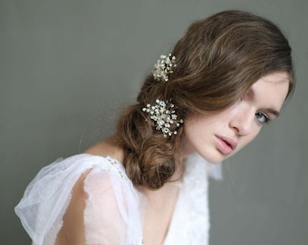 Bridal hair pins - Shimmering blossom burst hair pins - Style 706 - Made to Order