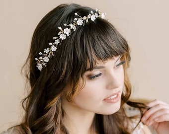 Bridal hair flower vine, crown - Flower fields hair vine - Style #2134