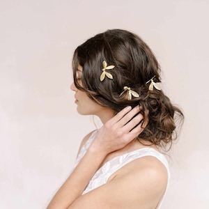 Bridal dragonfly wings bobby pin set - Gossamer wings pin set of 3 - Style #2372