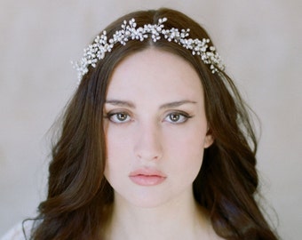 Pearl baby's breath halo, bridal crown - Freshwater pearl baby's breath - Style 510 - Ready to Ship