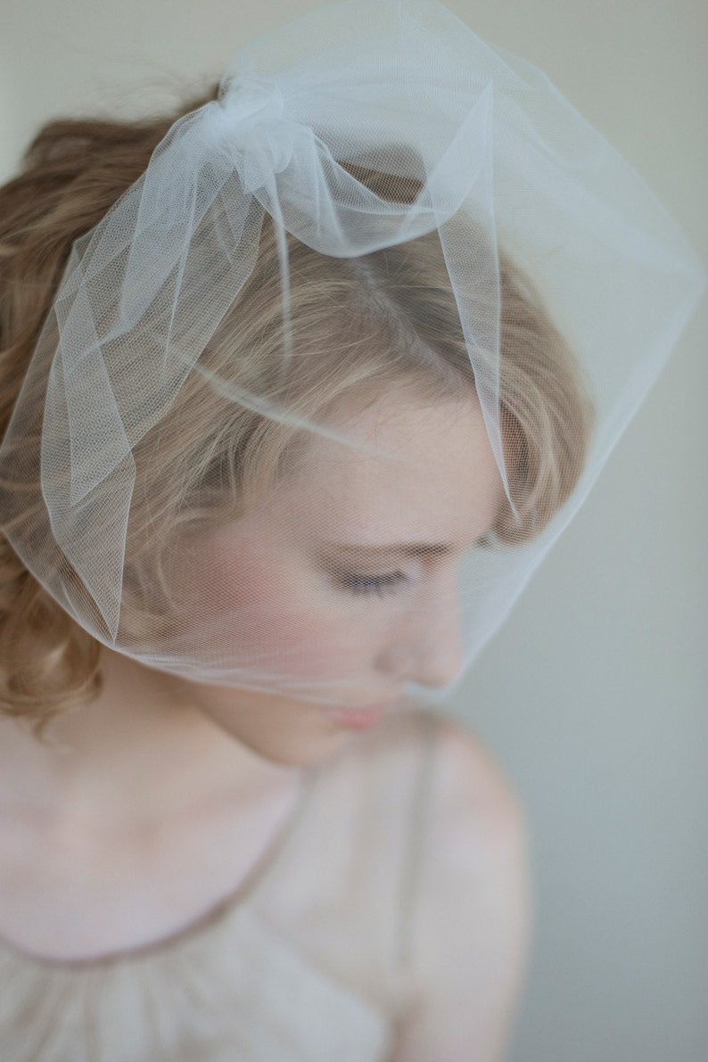 Bridal tulle birdcage veil Tulle sheer birdcage veil Style 028 Ready to Ship Best Seller image 3