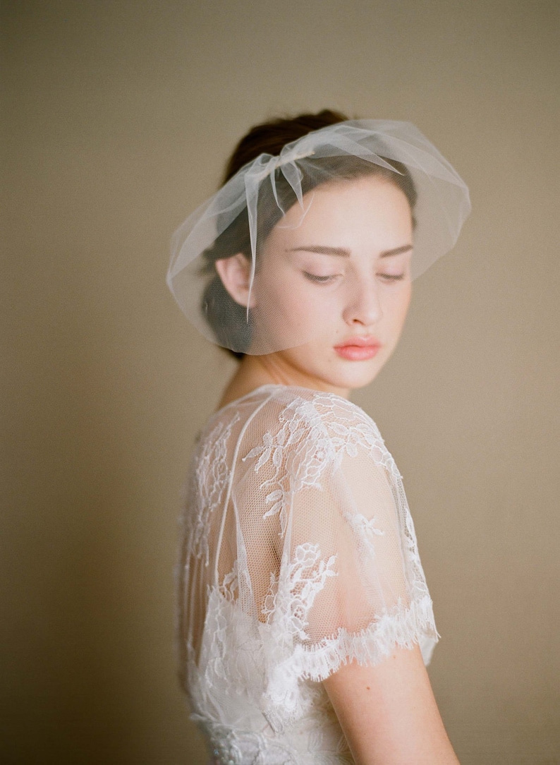 Style 218 Mini tulle veil Ready to Ship Mini bridal tulle veil