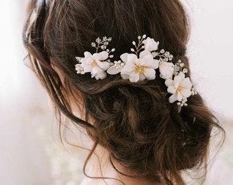 Bridal hair pins, flower pins - Magnolia blooms pin set of 3 - Style #2320