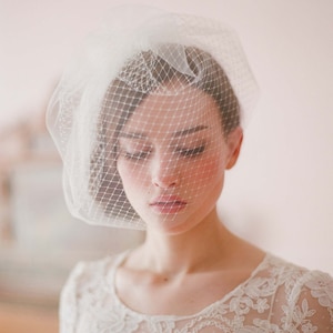 Bridal birdcage veil Double layer full birdcage veil Style 213 Ready to Ship image 1