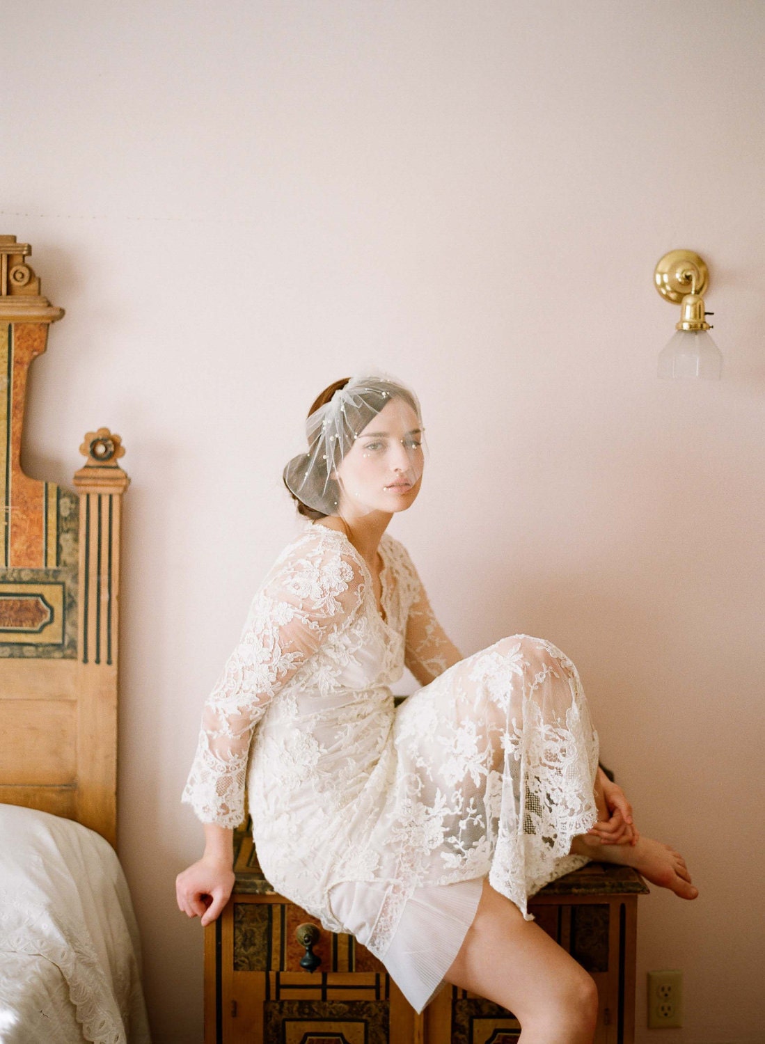 Pearl and Tulle Elegance Veil main image 1