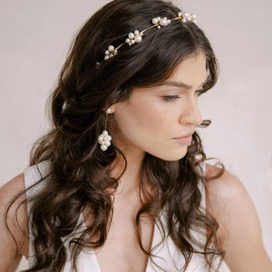 Pearl Wedding headband Pearl cluster bridal headband Style 2339 image 5