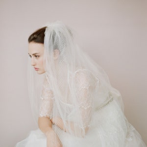 Bridal train veil  - Tulle and russian elbow veil - Style 426 - Made to Order