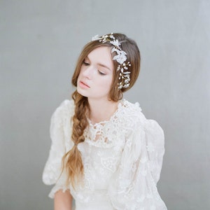 Bridal hair vine Flora mist hair vine Style 719 Made to Order image 1