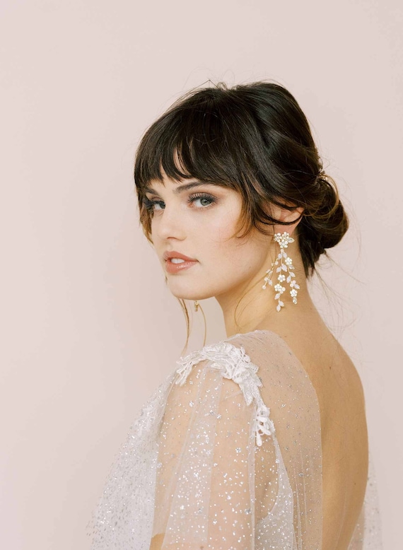 Crystal bridal chandelier earrings Triple strand crystal chandelier  earrings Style #2146