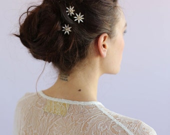 Crystal bridal hair pins - Mini crystal starburst bobbies, set of 3 - Style 660 - Read to Ship