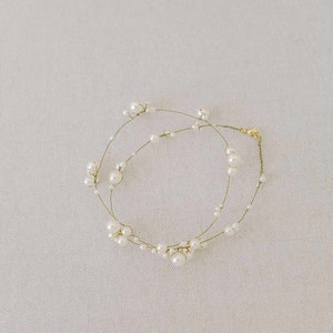 Bridal pearl triple wrap bracelet Pearl clusters bridal bracelet Style 2346 image 2