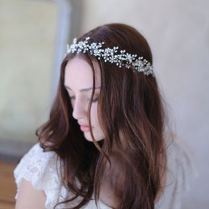 Pearl baby's breath halo, bridal crown Freshwater pearl baby's breath Style 510 Ready to Ship image 4