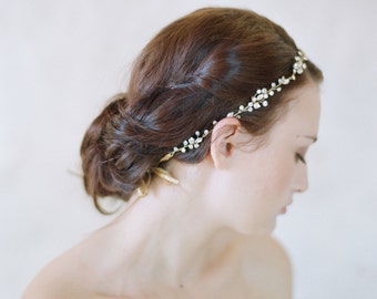 Bridal hair vine - Simple crystal hair vine - Style 545 - Ready to Ship