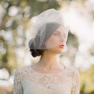 Bridal birdcage veil Double layer full birdcage veil Style 213 Ready to Ship image 2