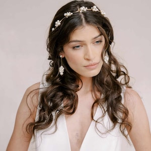 Pearl Wedding headband Pearl cluster bridal headband Style 2339 image 3