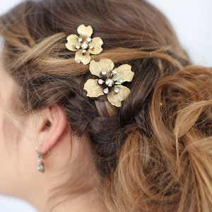 Bridal hair pins Dogwood flower hair pin set of 2 Style 659 Ready to Ship image 3