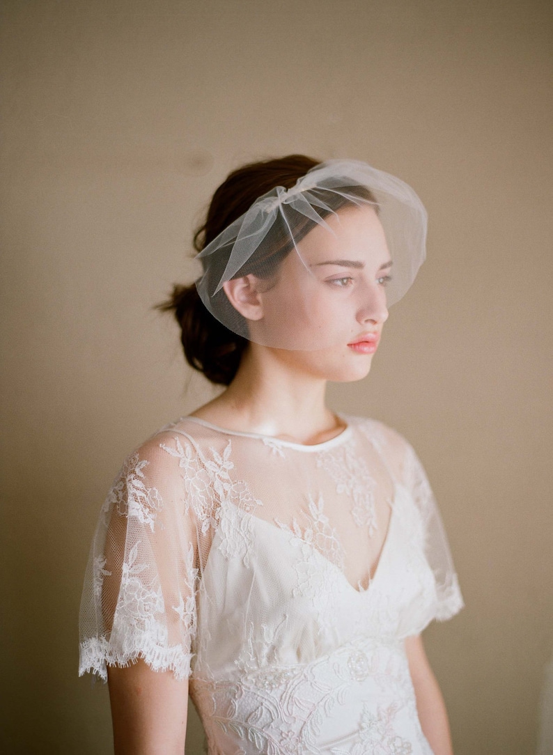 Style 218 Mini tulle veil Ready to Ship Mini bridal tulle veil
