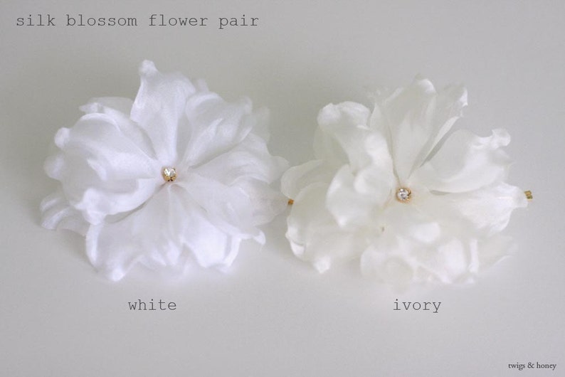 Silk blossom hair bobby pins, pair, bridal Style 126 Ready to Ship Best Seller image 5