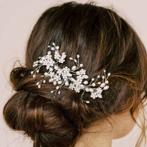 Bridal hair comb Freshwater and opal crystal spray comb Style 2110 image 6