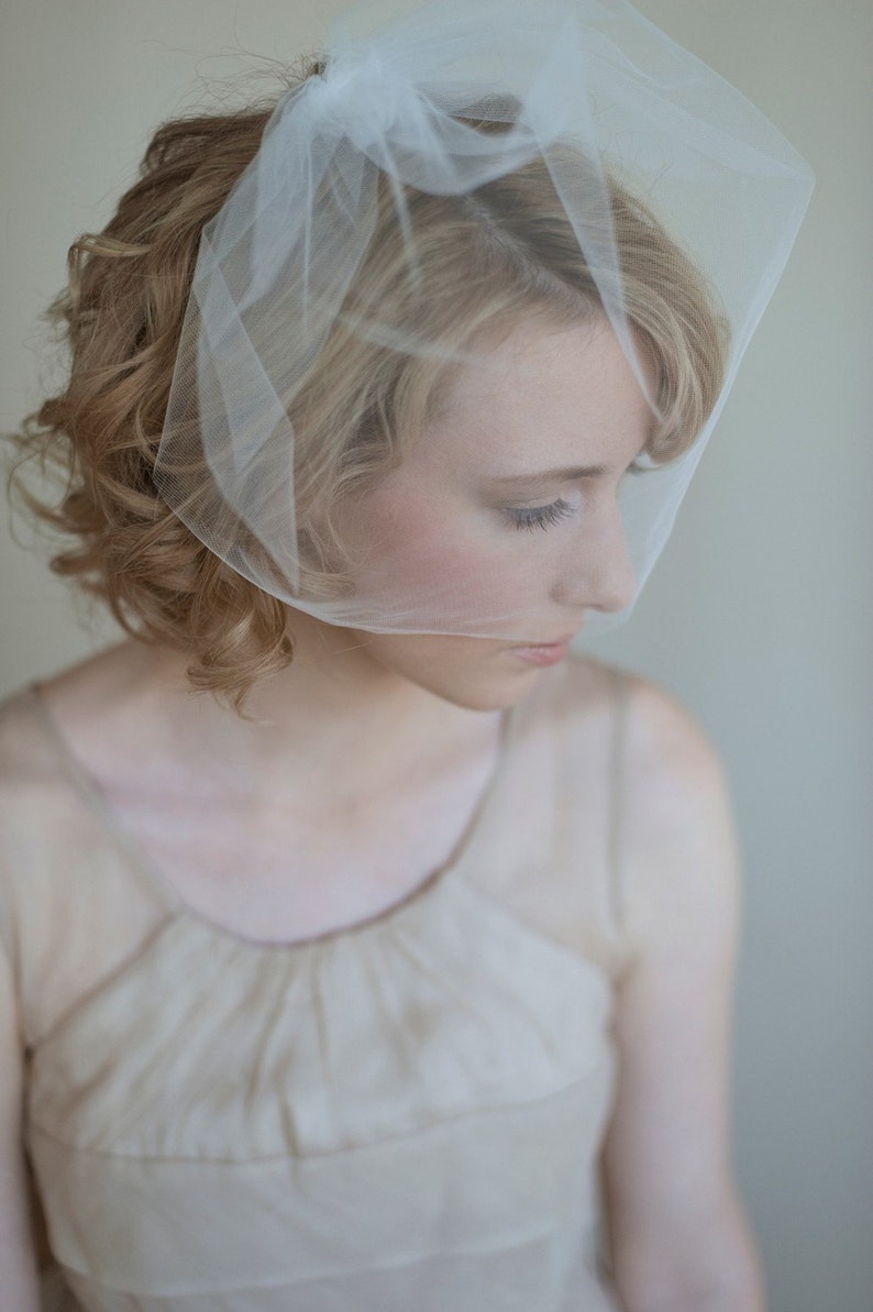 Bridal tulle birdcage veil Tulle sheer birdcage veil Style 028 Ready to Ship Best Seller image 4