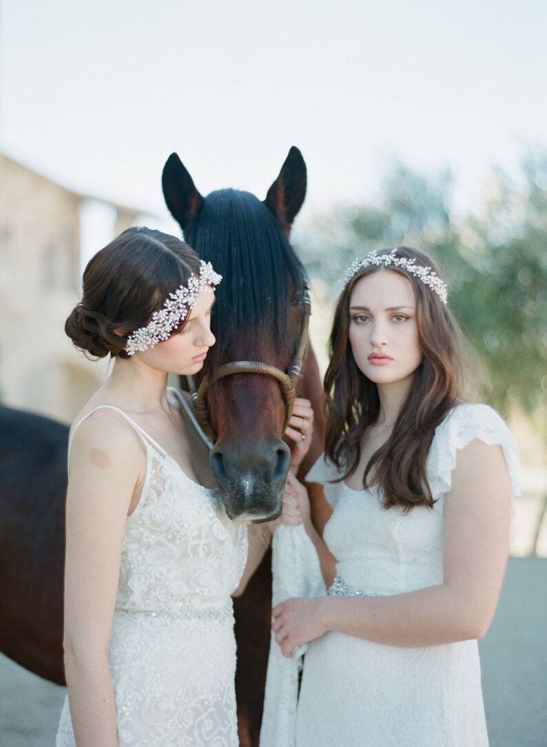 Pearl baby's breath halo, bridal crown Freshwater pearl baby's breath Style 510 Ready to Ship image 3