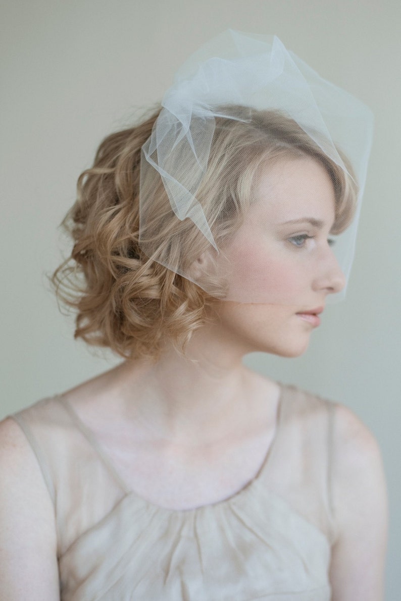 Bridal tulle birdcage veil Tulle sheer birdcage veil Style 028 Ready to Ship Best Seller image 2
