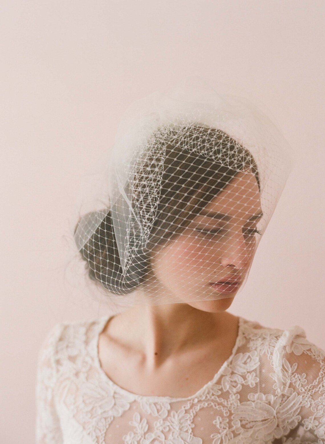 Bridal Birdcage Veil Double Layer Full Birdcage Veil Style Etsy