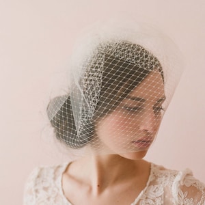 Bridal birdcage veil Double layer full birdcage veil Style 213 Ready to Ship image 3