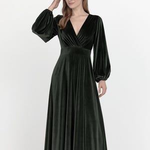 Velvet Dress, Maxi Velvet Dress,  Elegant Bridesmaid, Floor Length Dress, Wedding Guest Dress, Evening Dress, Special Occasion Dress