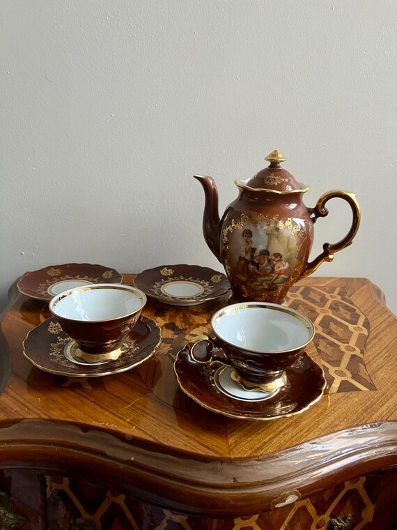 Schumann Bavaria Tea Set: 2 Teacups, 4 Plates, and 1 Teapot - Etsy