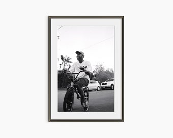 Tyler le créateur, tirages photo, vélo BMX, affiche de rappeur, affiche BMX, art mural noir et blanc, affiche photographie de qualité musée