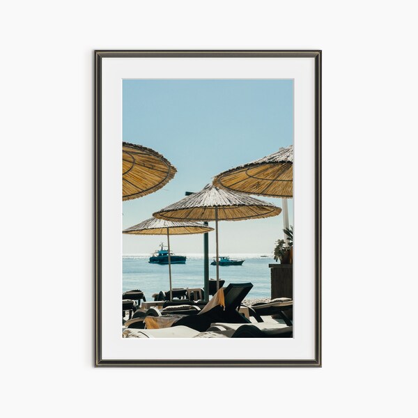Parasol, Photography Prints, Beach Wall Art, Summer, Beach Photography, Bathroom Prints, Beach Print, Museum Quality Photography Poster