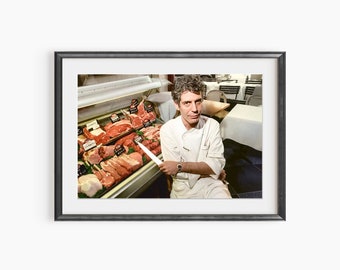 Anthony Bourdain, fotografieprints, keukenmuurkunst, kookposter, keukenprint, chef-kokposter, museumkwaliteit fotografieposter