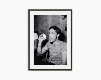 Marlon Brando, tirages photographiques, portrait de célébrité, affiche vintage, art mural noir et blanc, affiche de photographie de qualité musée