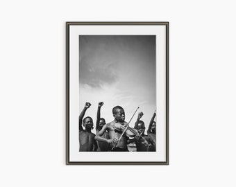 Songs of Freedom, Photography Prints, Michael Aboya, Violin, Music Poster, Black and White Wall Art, Museum Quality Photography Poster