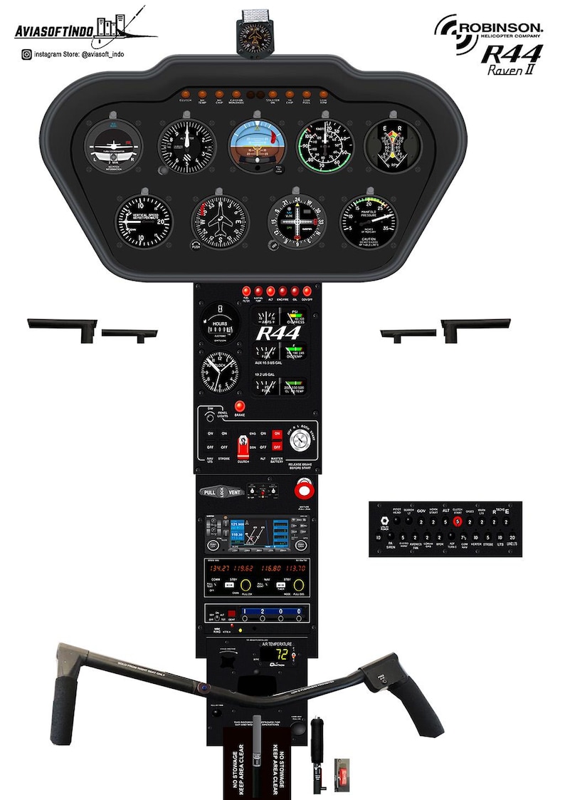 Robinson R44 Flight Control Robinson R44 Helicopter Cockpit Poster — Digital Download - Etsy