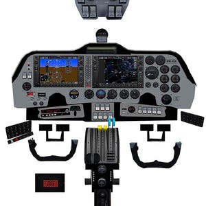 Op de afbeelding: Een gedetailleerd zicht op de cockpit van een Tecnam P2006T vliegtuig. Het instrumentenpaneel heeft een verscheidenheid aan meters, schakelaars en bedieningselementen. Het vliegtuig is geregistreerd als PK-IUI.