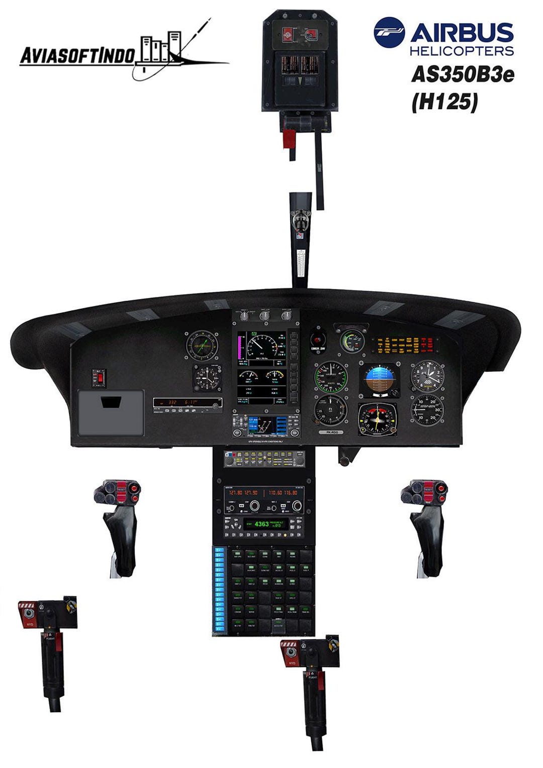 AS350B3E (H125) Helicopter Cockpit Poster – Digital Download