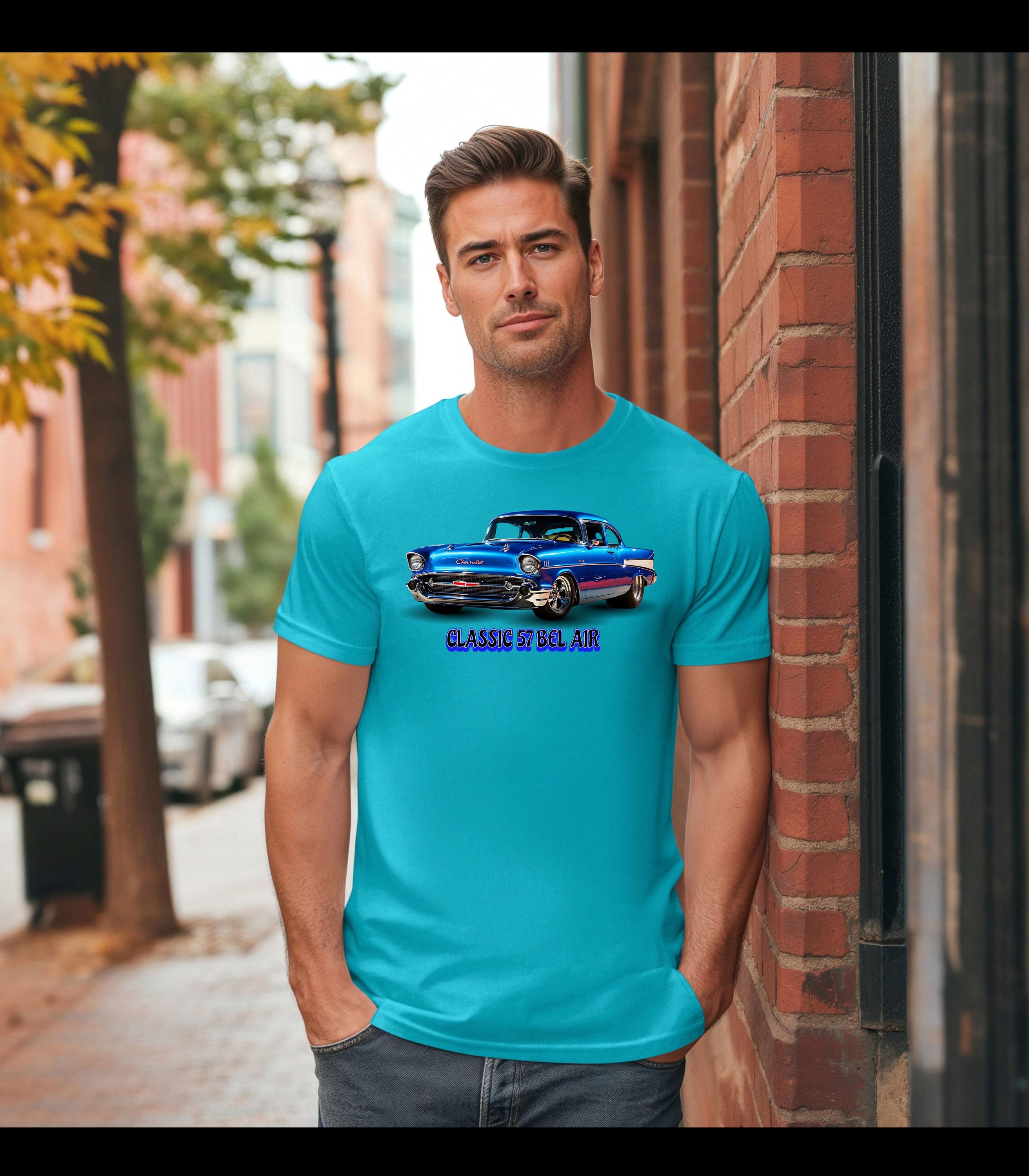 ヴィンテージ 57 シボレー ベルエア Tシャツ：レトロカー愛好家向けT