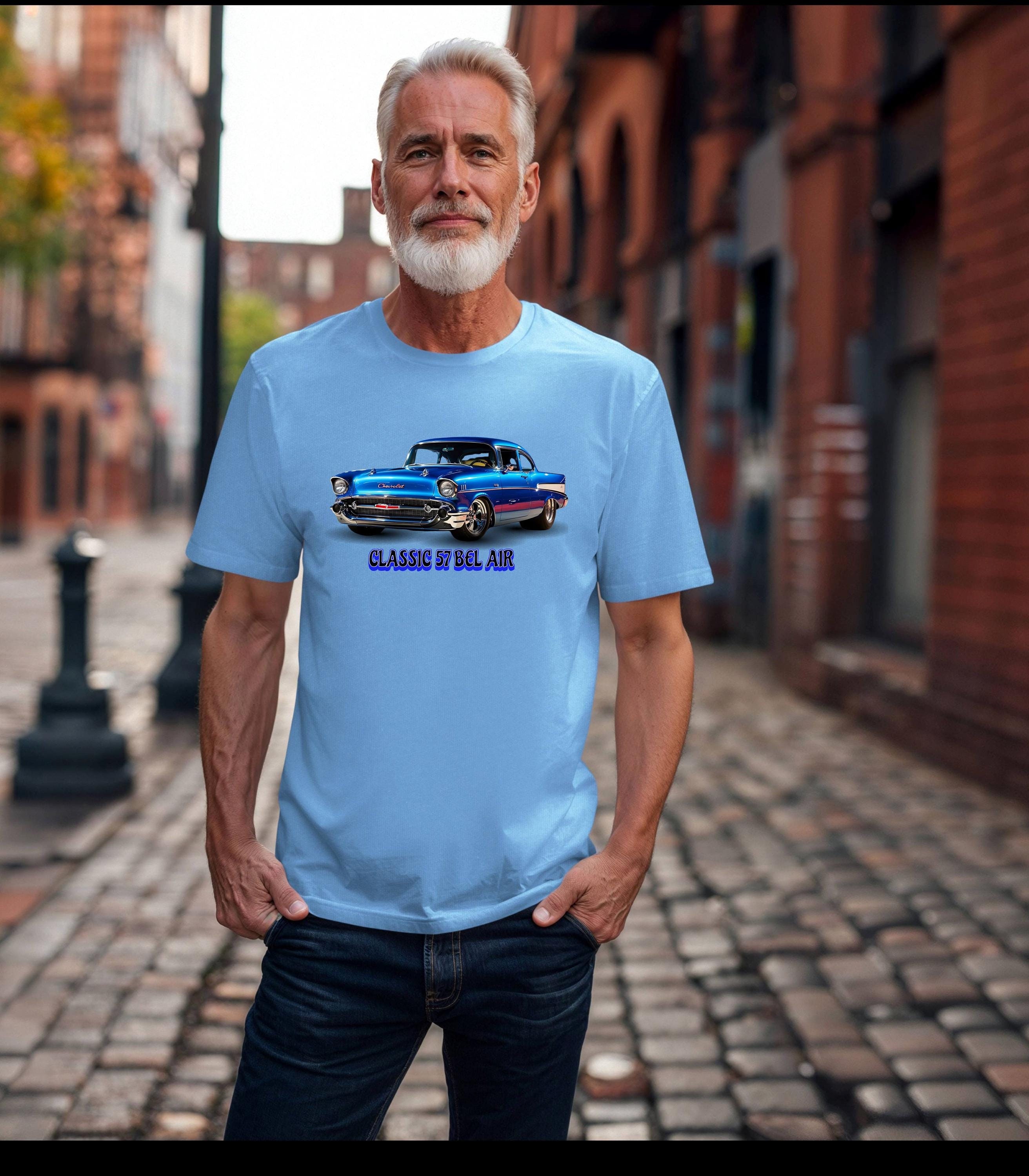 USA製 シボレー ベルエア アメ車 シャツ ロックT バンド ヴィンテージ ヴィンテージ 57 シボレー ベルエア Tシャツ：レトロカー愛好家向けT